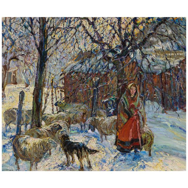 Barnyard Winter 25 x 30 in. (63.5 x 76.2 cm.)