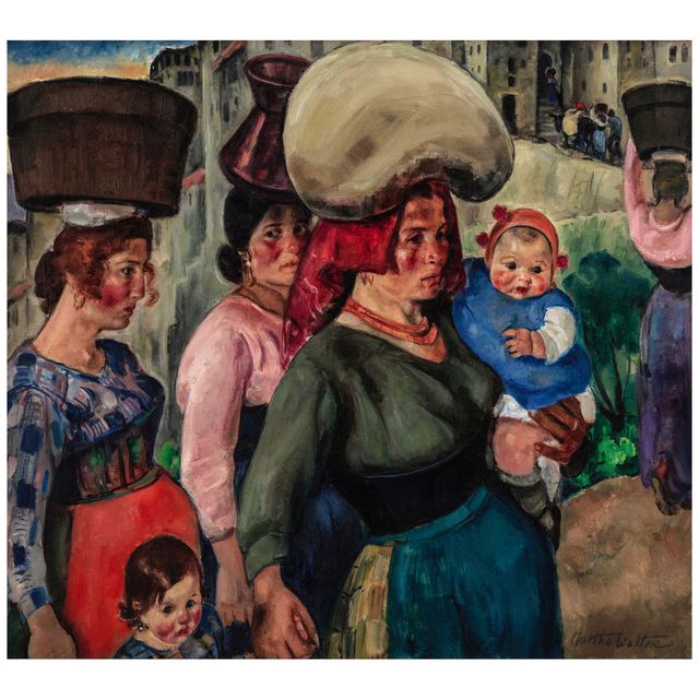 Women and Children in Anticoli 36 x 40 in. (91.4 x 101.6 cm.)