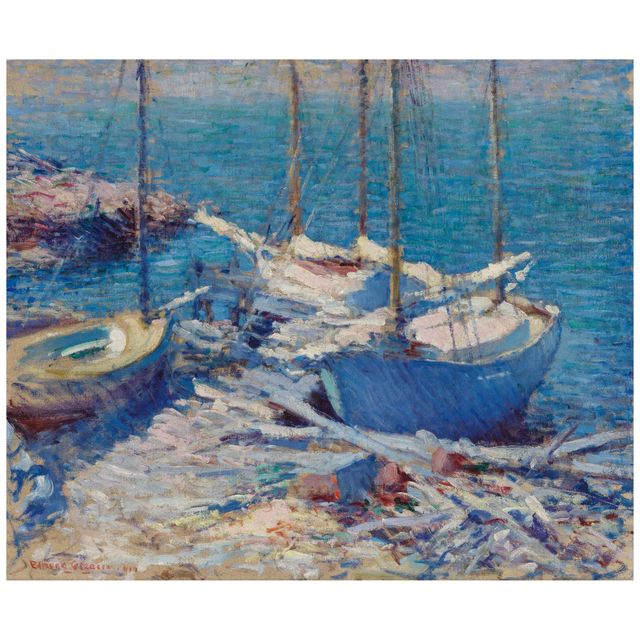 Fishing Boats 20 x 24 1/8 in. (50.8 x 61.3 cm.)