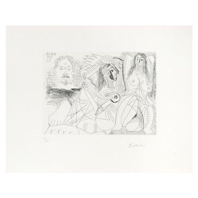 Homme Rembranesque, et deux femmes nues, 18 août 1968, 1969