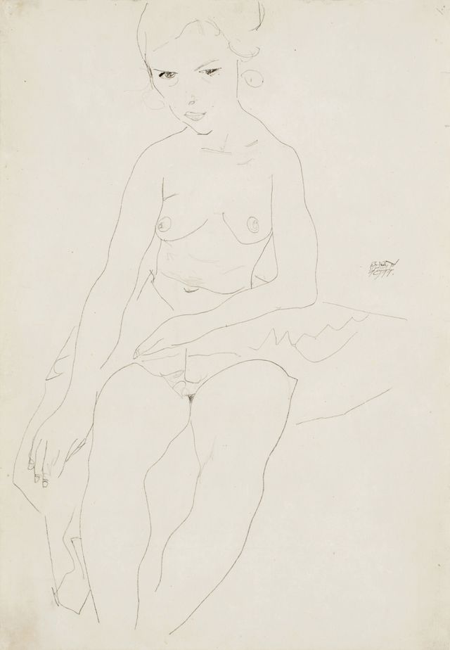 Sitzender Halbakt (Seated Semi-Nude)