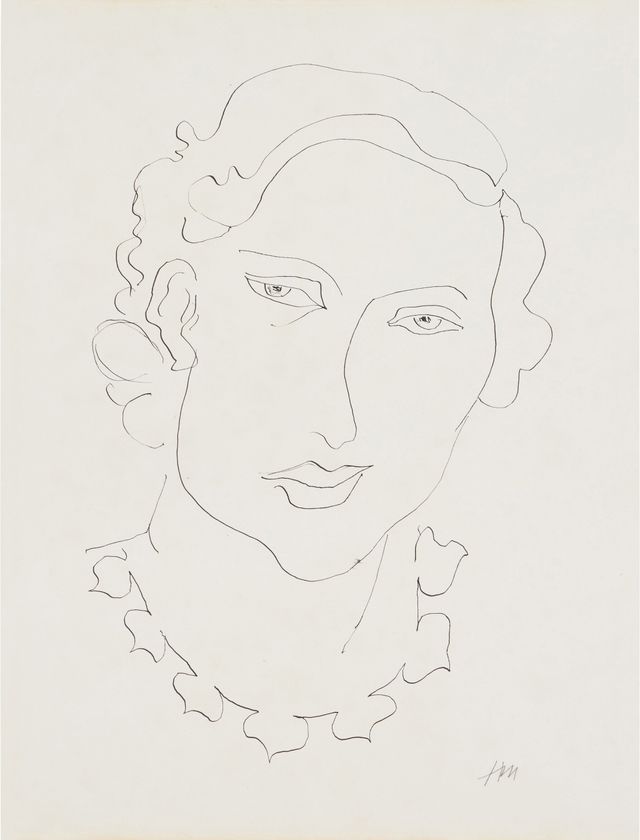Tête de femme au collier
