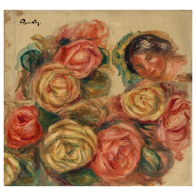 Roses et tête de Gabrielle