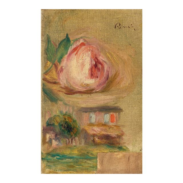 Étude de rose et maison