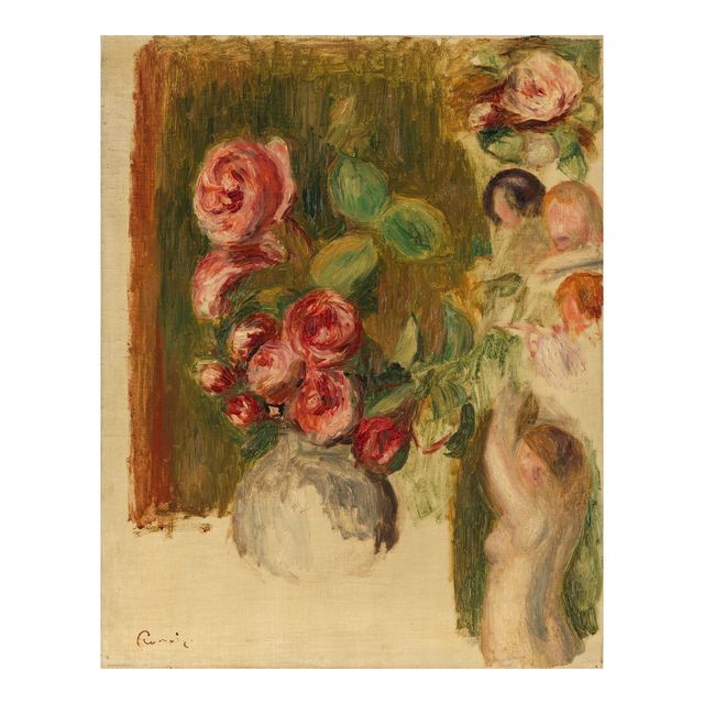 Étude de roses, de têtes et de nus