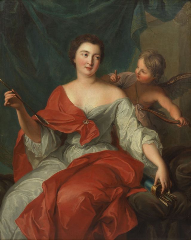 Portrait of a lady, said to be Marie Anne de Maily-Nesle, portrayed as Diana with Cupid