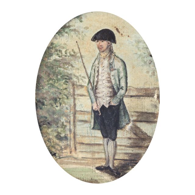 Portrait of Thomas Ivory standing beside a gate