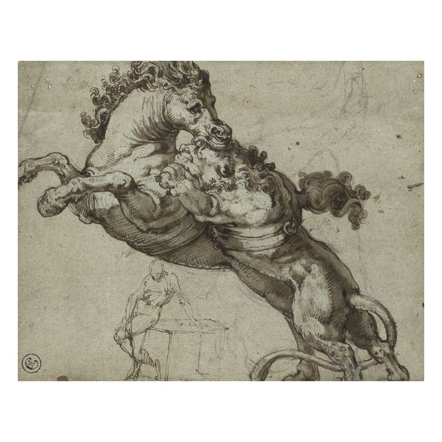 A lion attacking a horse