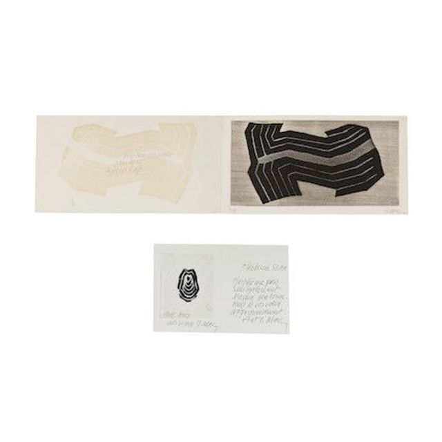 Ensemble de deux cartes de vœux illustrées d'une gravure, circa 1970