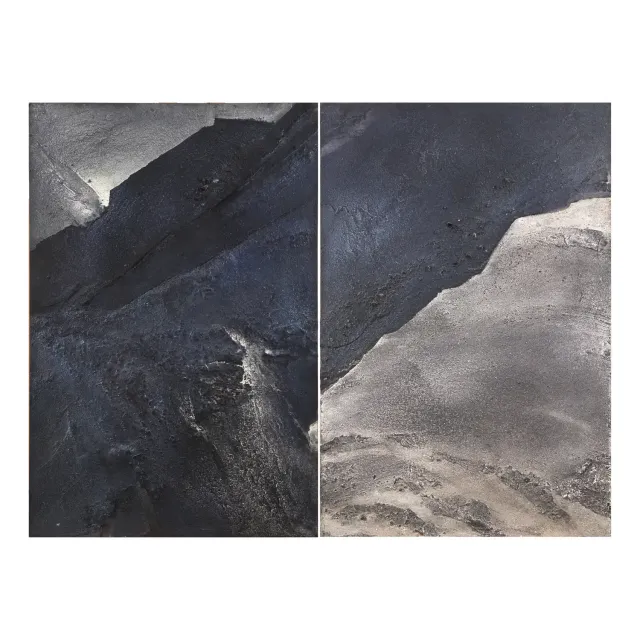 Alluvial Diptych with Obsidian, 1999