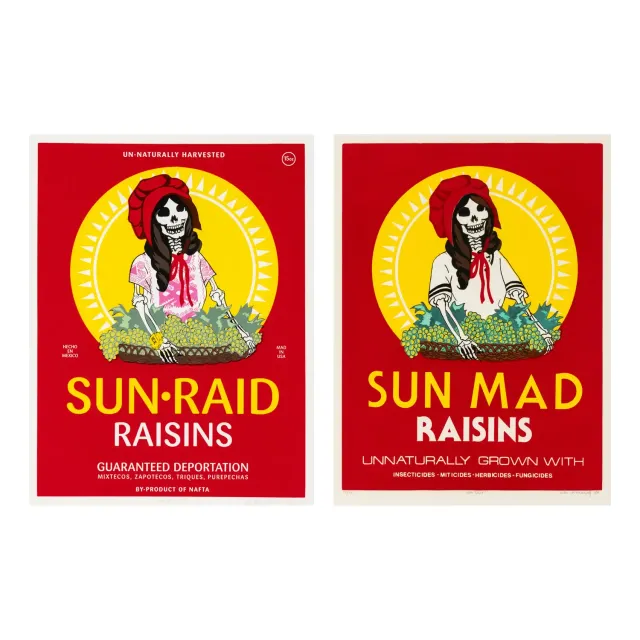 Sun Mad Raisins and Sun Raid Raisins (two works), 1982 and 2008