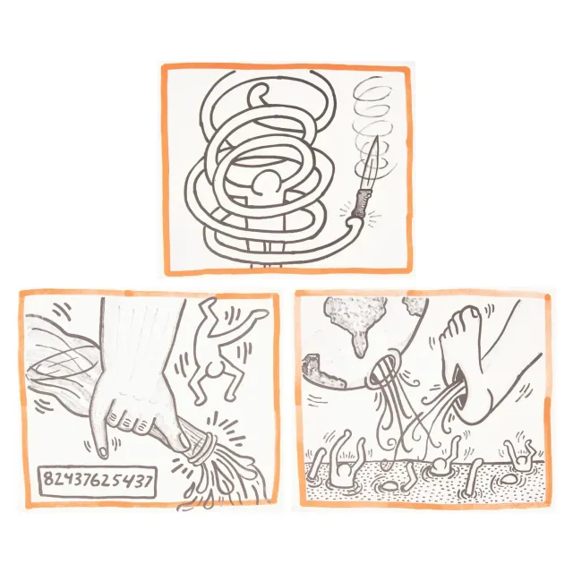 A group of three works from Against all odds, 20 Drawings, 1990