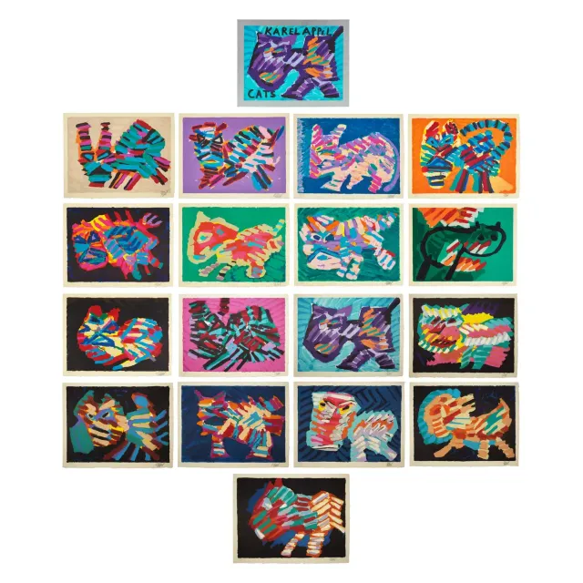 Cats (complete portfolio of seventeen lithographs, with title page and portfolio case), 1978
