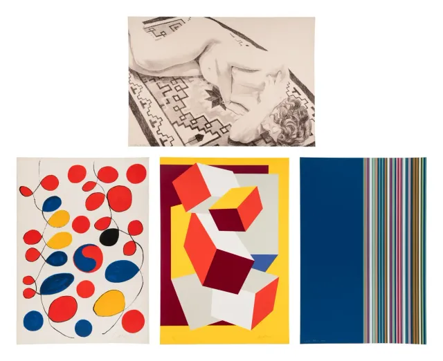 Peace Portfolio II (complete portfolio of 4 with title page and portfolio case), 1974Including works by Alexander Calder, Gene Davis, Charles Hinman, and Philip Pearlstein.