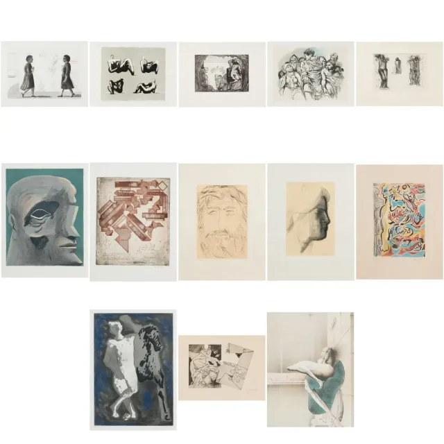 Various Artists(20th century)Omaggio a Michelangelo (complete portfolio of thirteen), 1975