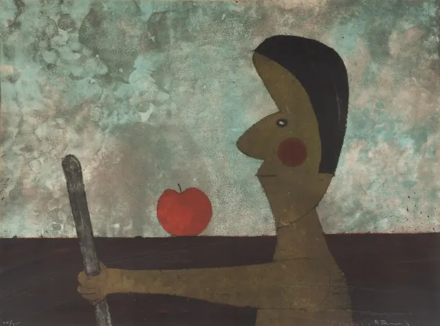 Hombre con Manzana (from Rufino Tamayo 15 litografías), 1973