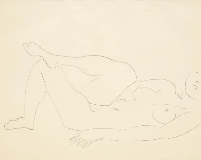 Nu couché au visage incomplet — Étude de jambes, 1925