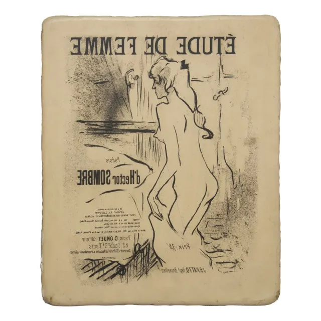 Original Lithographic Stone for Étude de Femme,1893