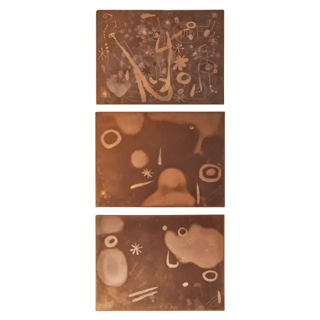 Joan Miró(Spanish, 1893–1983)Three original copper plates for La Main, 1947/1953