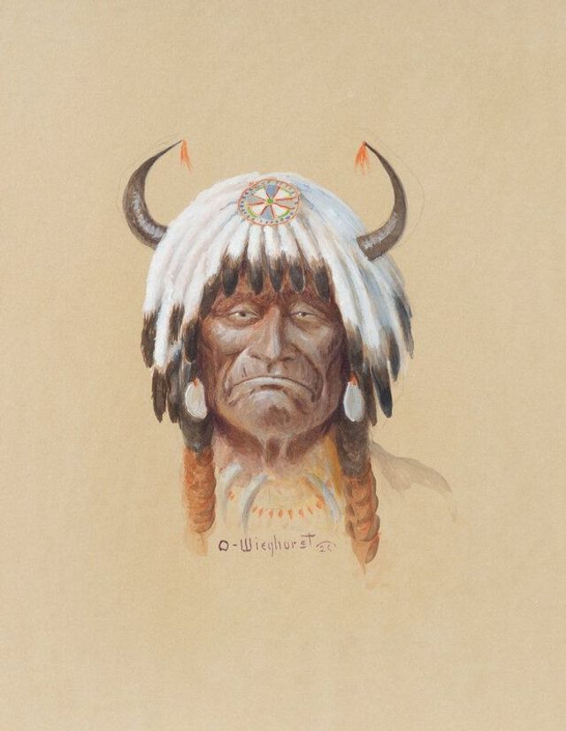 Untitled (Portrait with Buffalo Headdress)