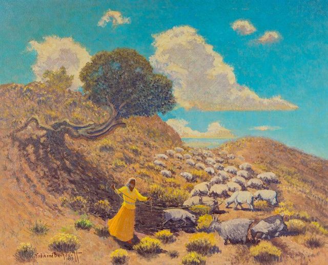 Navajo Shepherdess, Kayenta, Arizona, 1955