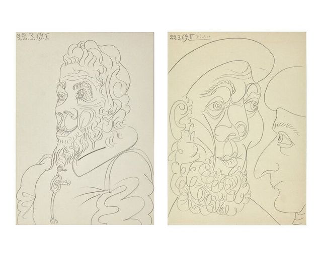 Tête d'Homme (with Deux Têtes verso), 1969 | A Double-Sided Drawing