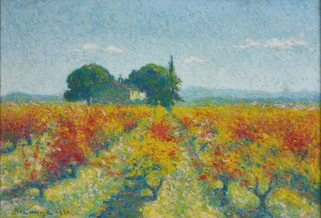 Cailhau, Vignes en Automne Devant Notre-Dame-des-Prés, 1931