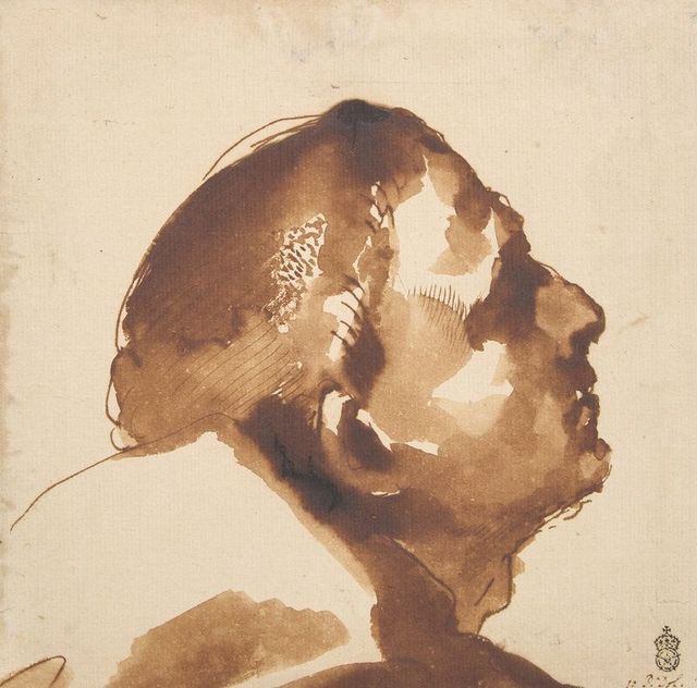 The Head of a Man in Profile, Looking Up