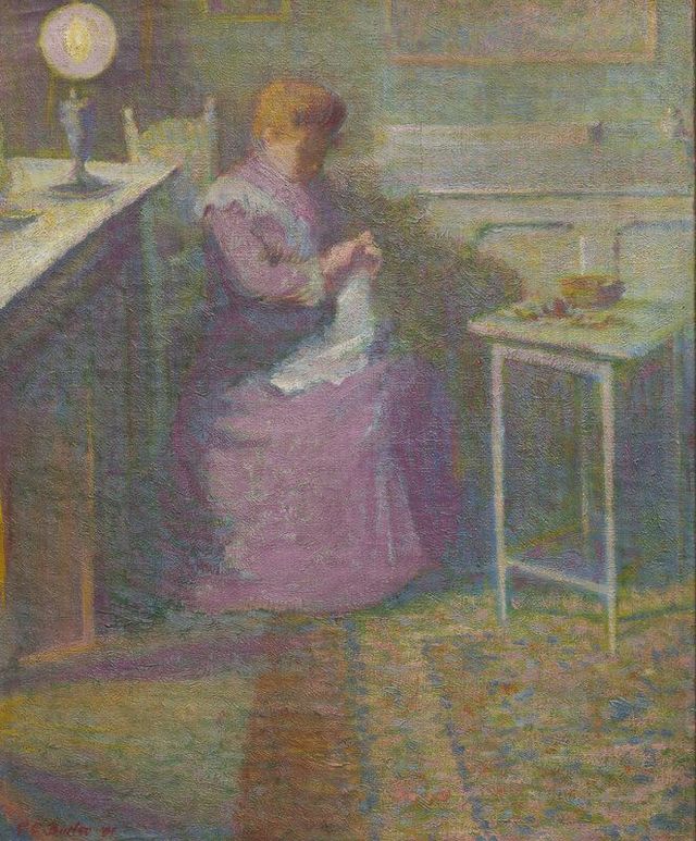 Dining Room in Giverny (Marthe Embroidering), 1901