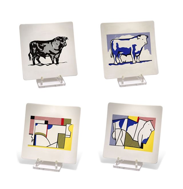 Group of four ceramic plates: After Bull Profile Series