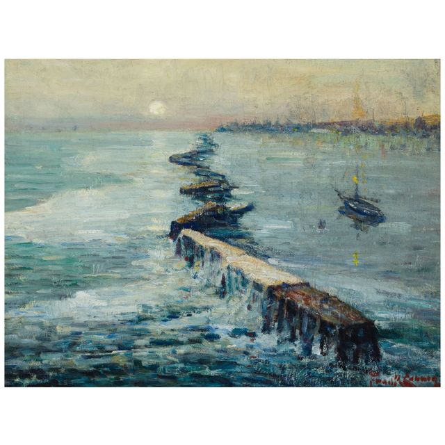 Ship Behind a Breakwater (San Pedro)