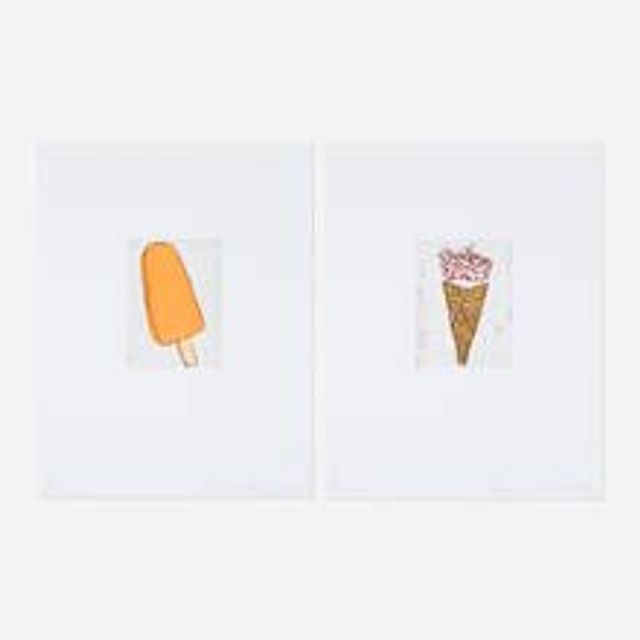 Creamsicle; Ice Cream Cone (two works)