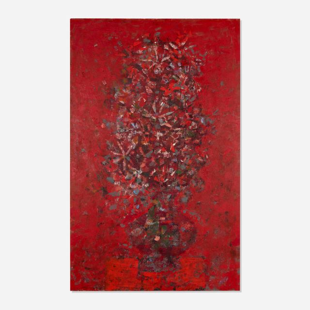 Flowers with Red Background