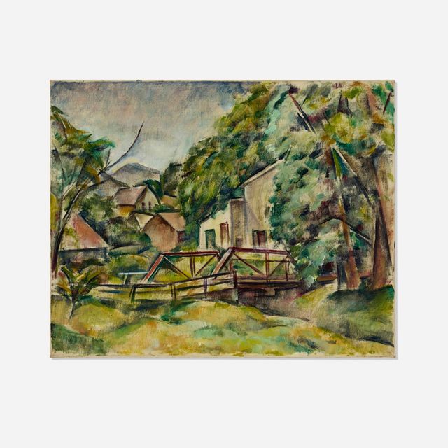 Untitled (Village Scene with Bridge)