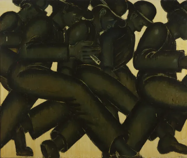 Five Men Passing By (Green), 1970