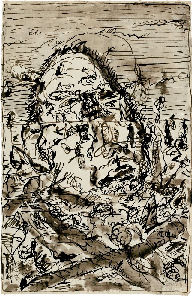 Ohne Titel (Kopf - Zwei Streifen)