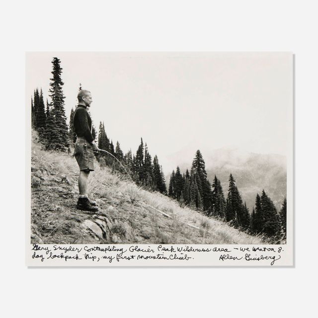 Gary Snyder Contemplating Glacier Park Wilderness Area July 1965-We went on 8 day backpack trip, my first mountain climb.
