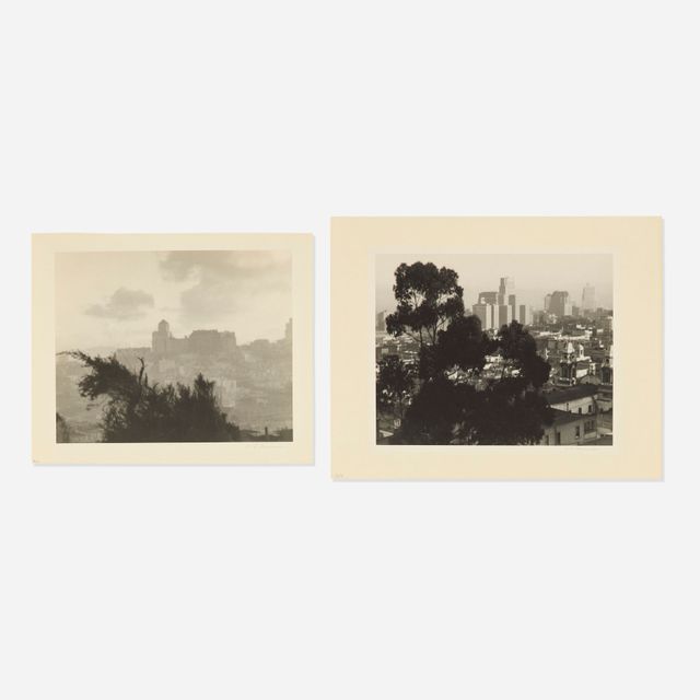 View from Telegraph Hill, San Francisco, CA 1920's (two works)